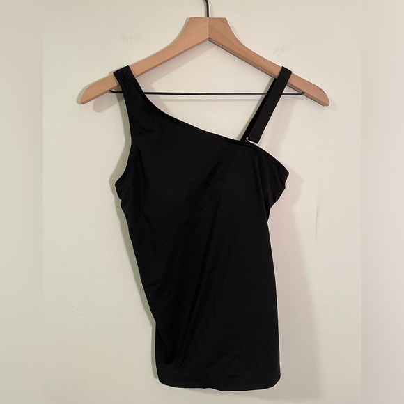 Lands' End Other - Lands’ End Chlorine Resistant 1 or 2 Shoulder Strap Black Tankini Swim Top, Sz 2
